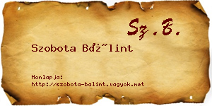 Szobota Bálint névjegykártya