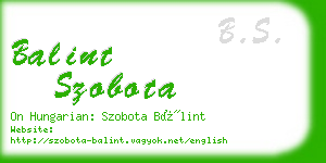 balint szobota business card